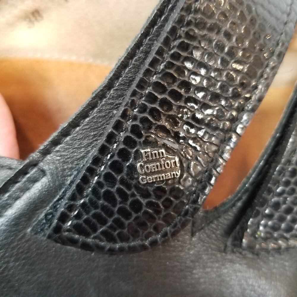 Finn Comfort Sylt Black Leather Slingback Sandals Women's Size 38 / 7.5 - Picture 7 of 13